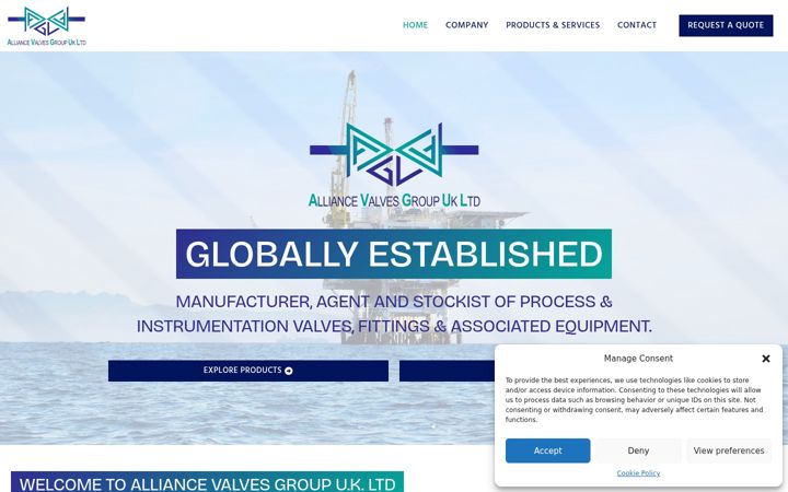Screenshot of alliancevalves.co.uk