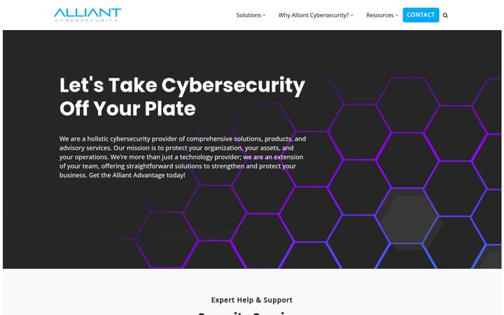 Screenshot of alliantcybersecurity.com