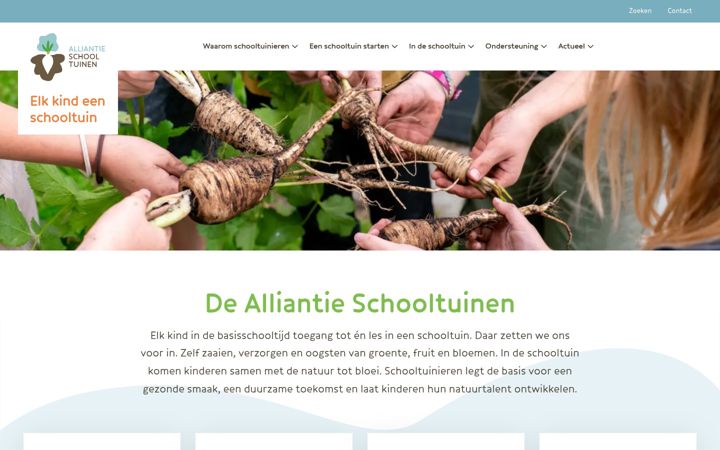 Screenshot of alliantieschooltuinen.nl