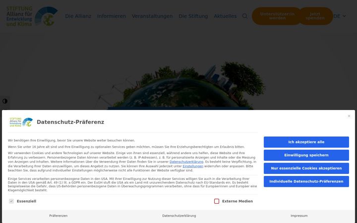 Zrzut ekranu allianz-entwicklung-klima.de