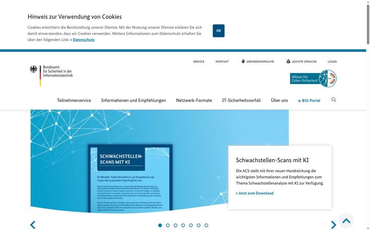 Screenshot of allianz-fuer-cybersicherheit.de