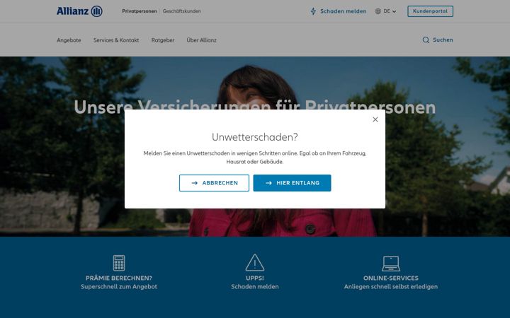 Screenshot of allianz.ch