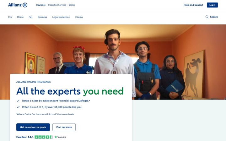 Screenshot of allianz.co.uk