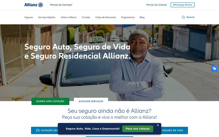 Screenshot of allianz.com.br