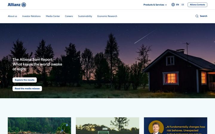 Екранна снимка на allianz.com