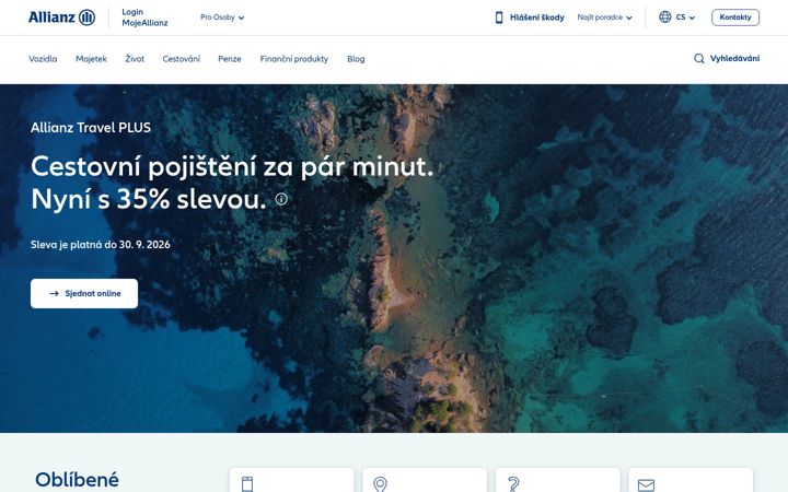 Screenshot of allianz.cz