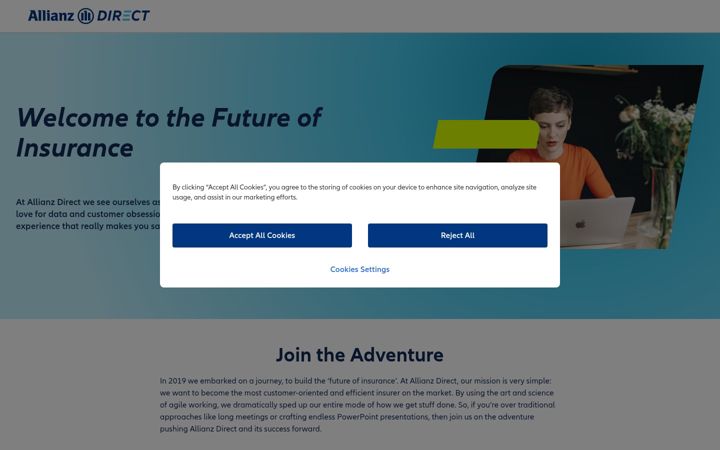 Screenshot of allianzdirect.com