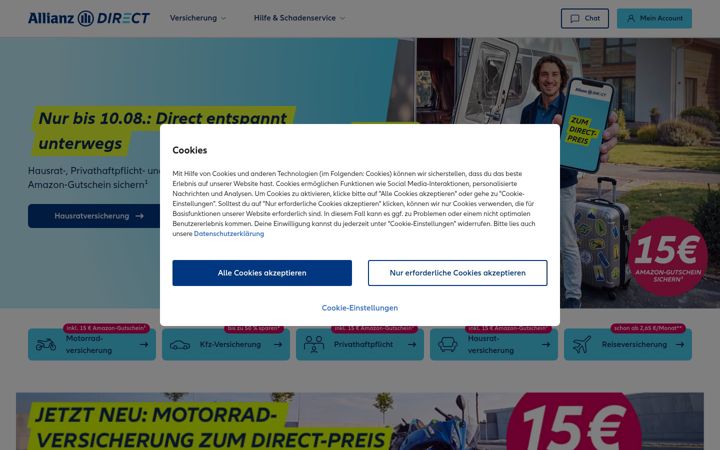 Screenshot of allianzdirect.de