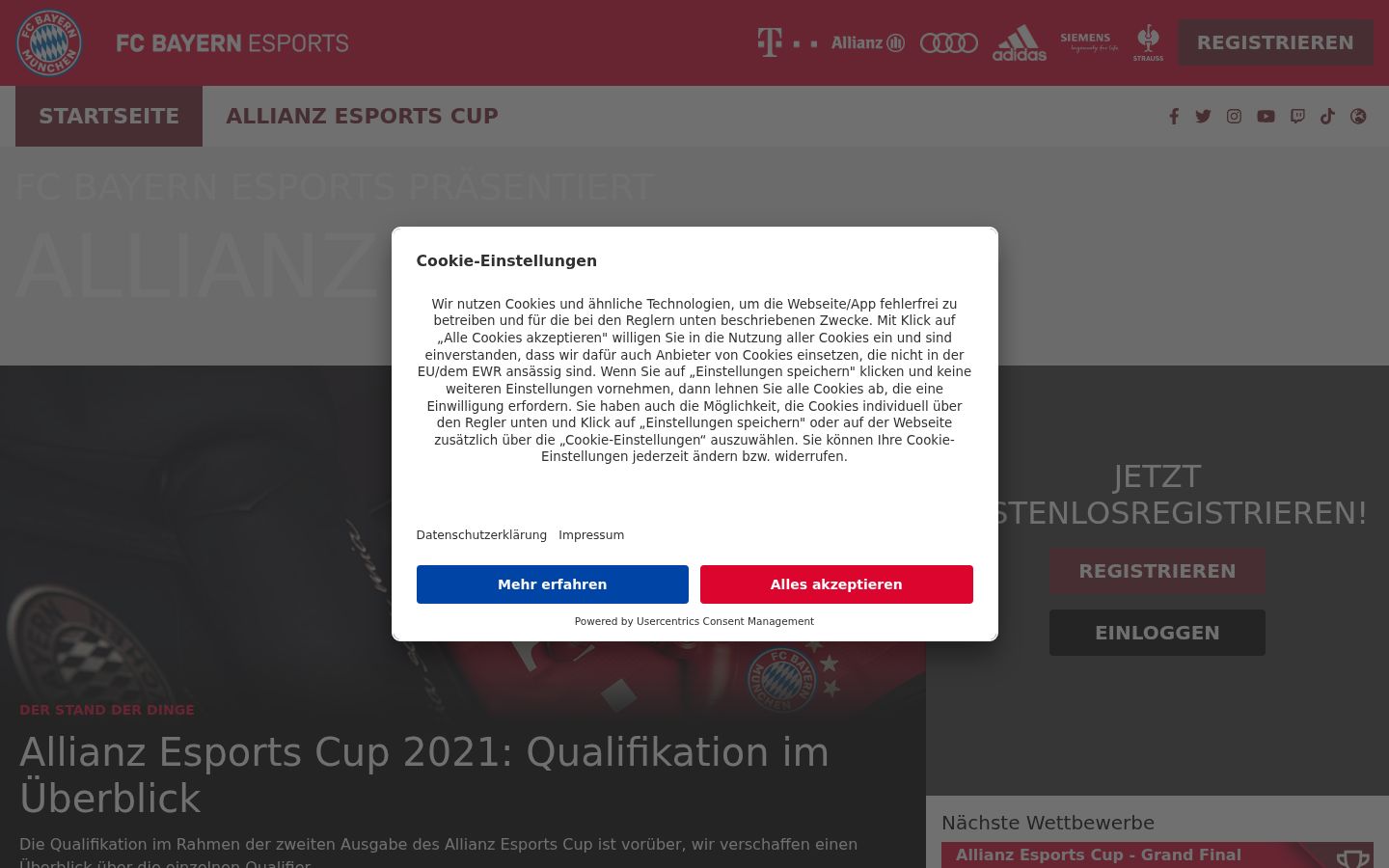 Zrzut ekranu banera zgody wyświetlanego przed jakąkolwiek interakcją