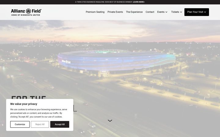 Screenshot of allianzfield.com