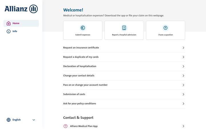 Screenshot of allianzmedicalplan.be