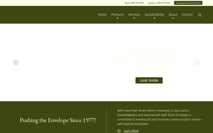 Screenshot of allied-envelope.com