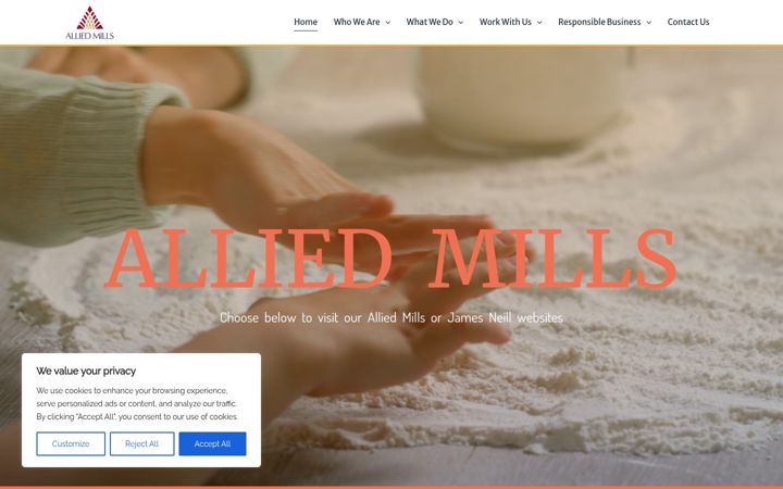 Ekrano kopija allied-mills.co.uk