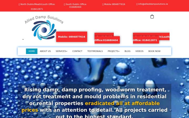 Screenshot of allieddampsolutions.com