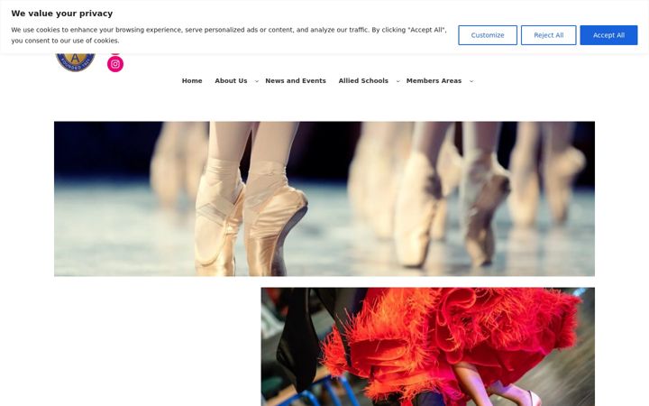 Screenshot of allieddancingassociationltd.co.uk