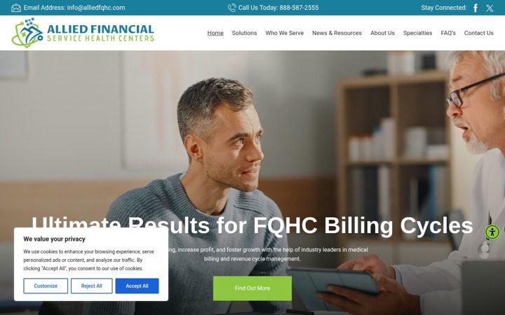 Screenshot of alliedfqhc.com