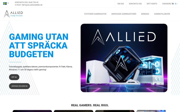 Ekraanipilt saidist alliedgaming.se