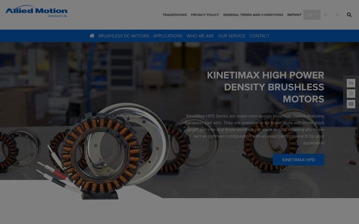 Screenshot of alliedmotion.nl