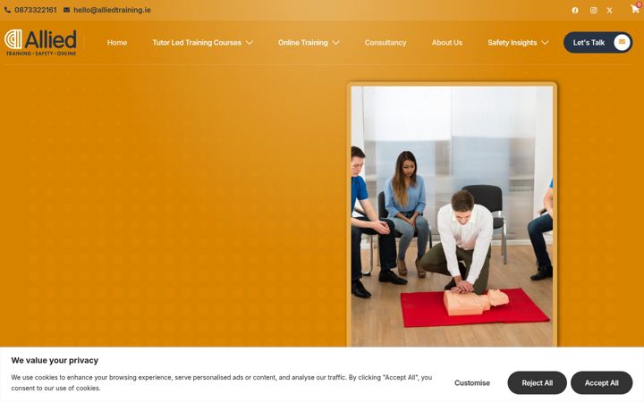 Screenshot of alliedtraining.ie