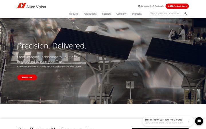 Screenshot of alliedvision.com