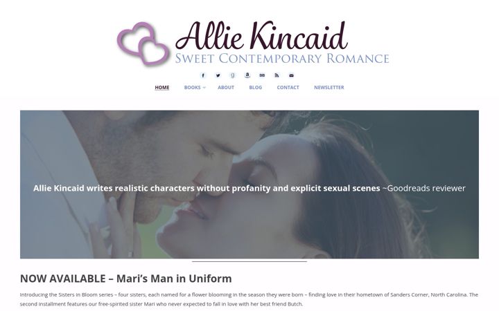 Screenshot van alliekincaid.com