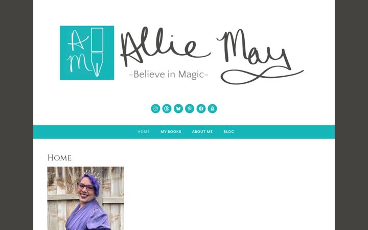 Screenshot van alliemayauthor.com