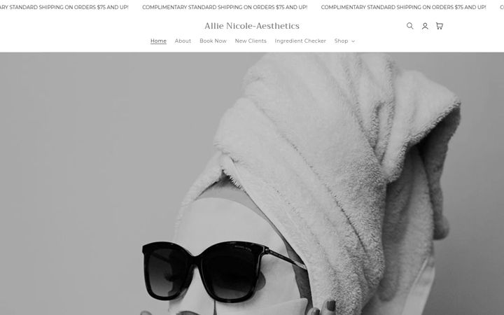 Screenshot van allienicolestudio.com