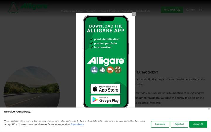 Snímek obrazovky alligare.com