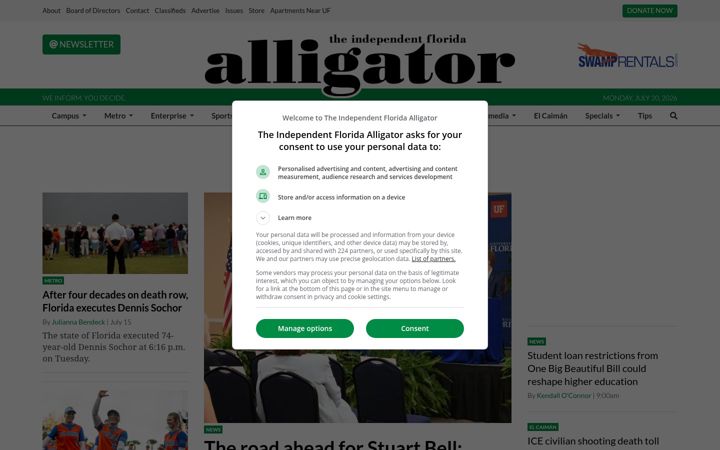 Screenshot of alligator.org