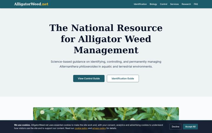 Snímek obrazovky alligatorweed.net