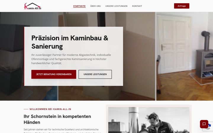Screenshot of allin-kaminbau.at