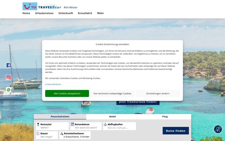 Screenshot von allin-reisen.de