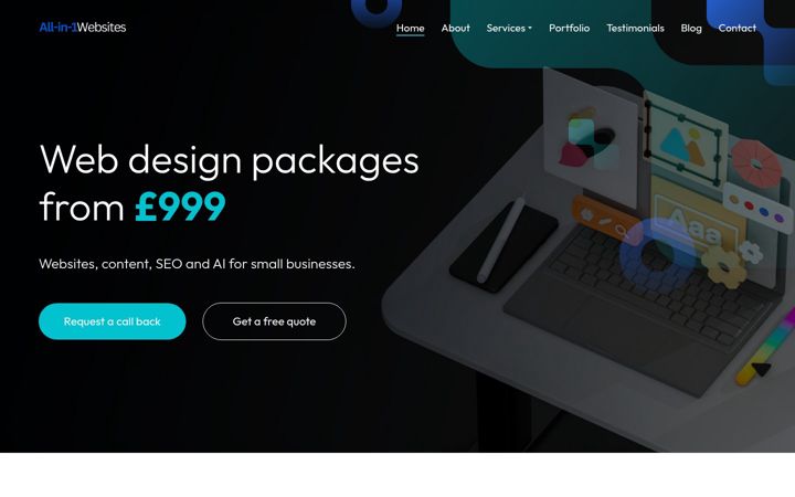 Screenshot of allin1websites.co.uk