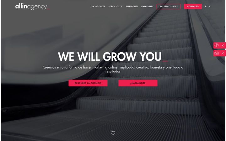 Screenshot von allinagency.com