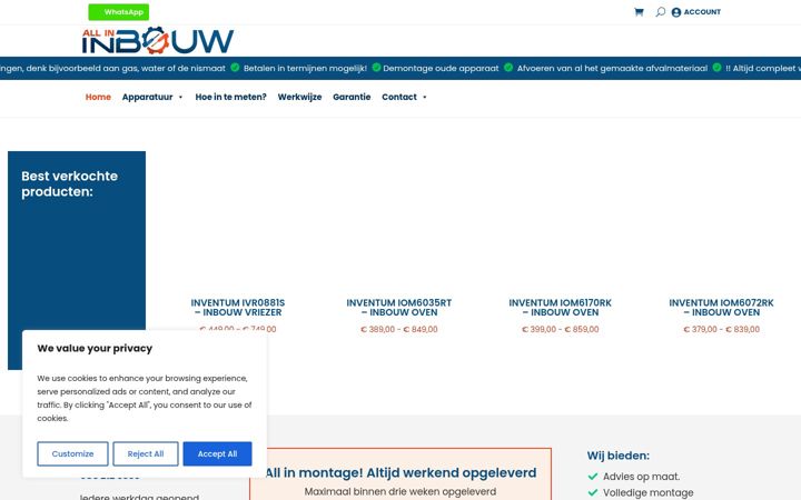 Ekrano kopija allinbouw.nl
