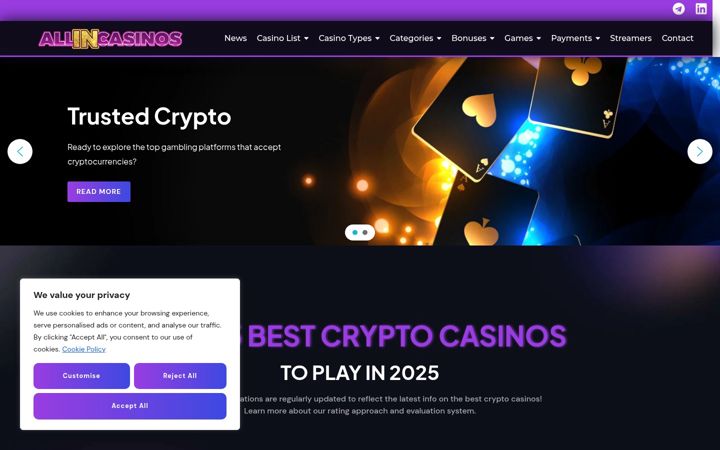 Screenshot of allincasinos.io