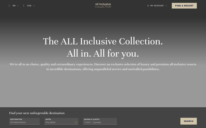 Screenshot of allinclusive-collection.com
