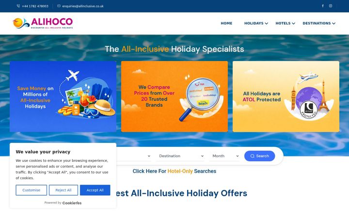 Screenshot of allinclusive.co.uk