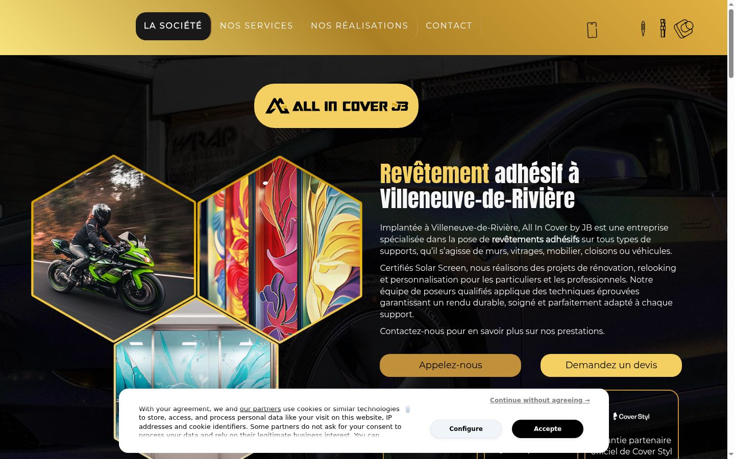 Screenshot van de toestemmingsbanner zoals getoond vóór enige interactie