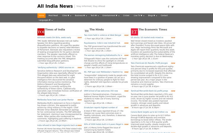 Skjermbilde av allindia-news.com