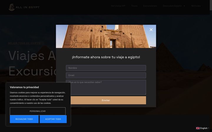Screenshot of allinegypt.com