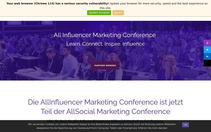 Skærmbillede af allinfluencer.de