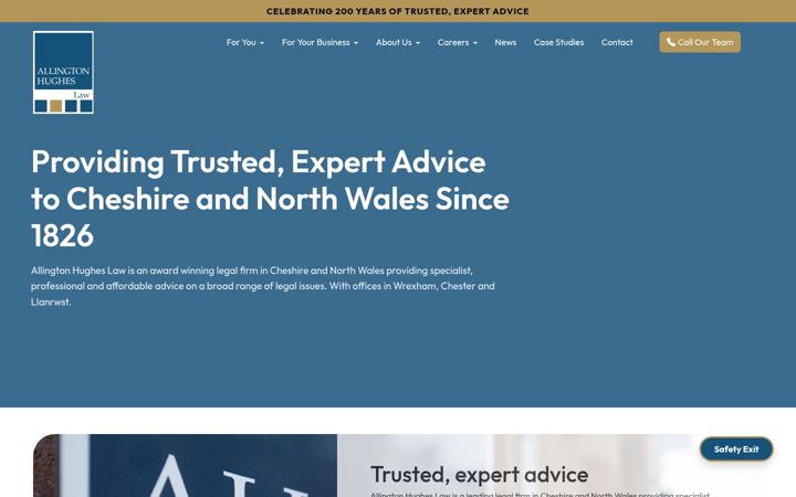 Screenshot of allingtonhughes.co.uk