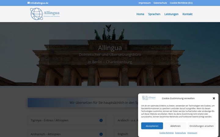 Screenshot of allingua.de