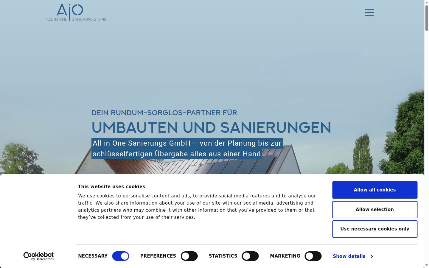 Screenshot of the consent banner shown before any interaction
