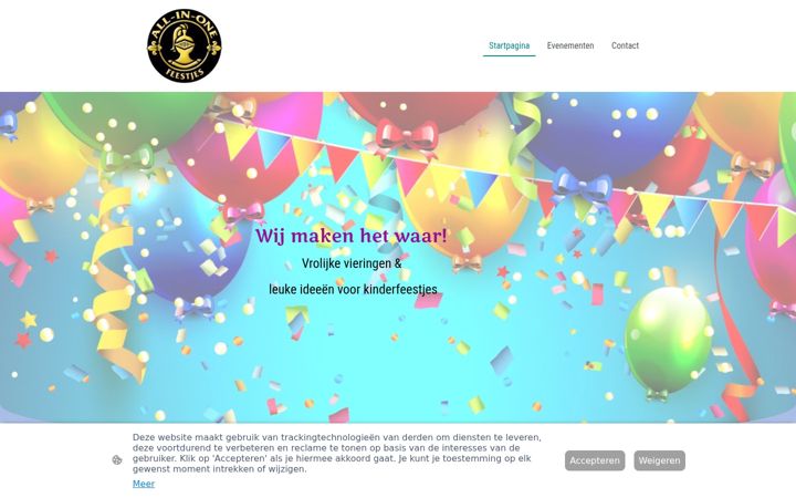 Screenshot of allinonefeestjes.nl