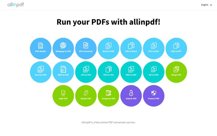 Screenshot von allinpdf.com