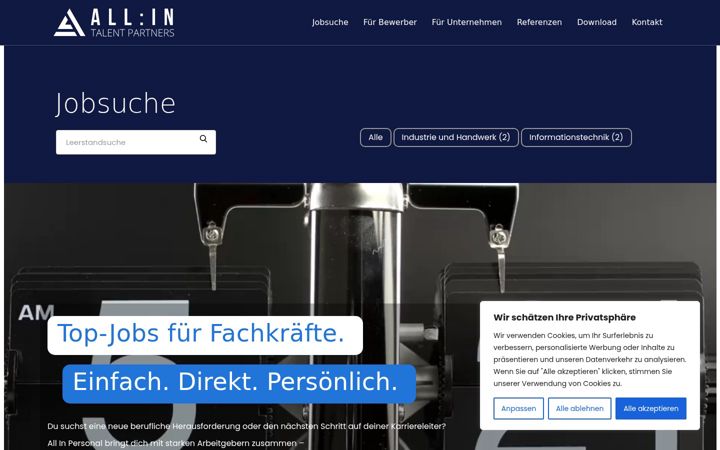Screenshot of allinpersonal.de