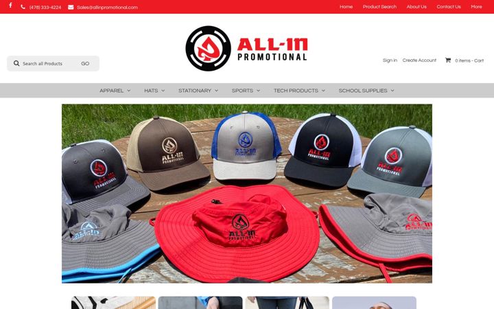 Screenshot of allinpromotional.com