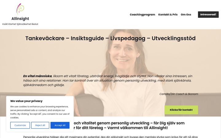 Screenshot ta' allinsight.se